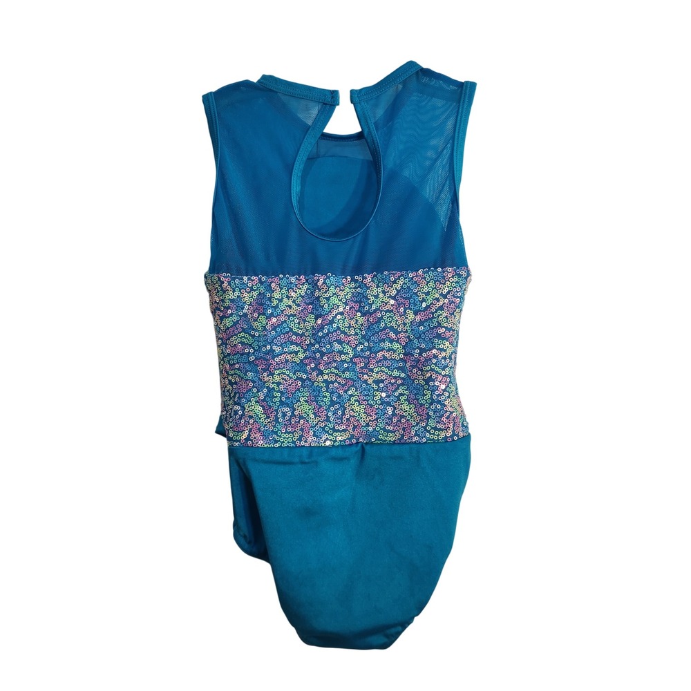 A Wish Come True Party Up Blue Sequin Dance Leotard 23030Y Kids SC Gymnastics